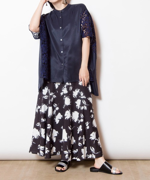 OSMOSIS（オズモーシス）の「切替ワイドブラウス（シャツ/ブラウス・レディース・ホワイト/ブラック/ネイビー・ONE SIZE）」の19枚目の写真