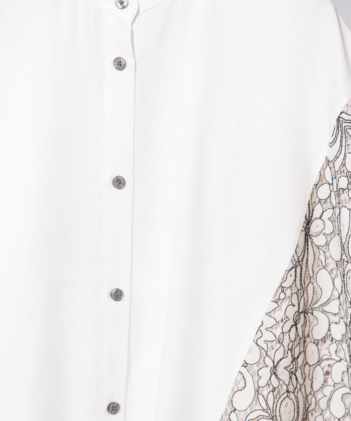 OSMOSIS（オズモーシス）の「切替ワイドブラウス（シャツ/ブラウス・レディース・ホワイト/ブラック/ネイビー・ONE SIZE）」の7枚目の写真