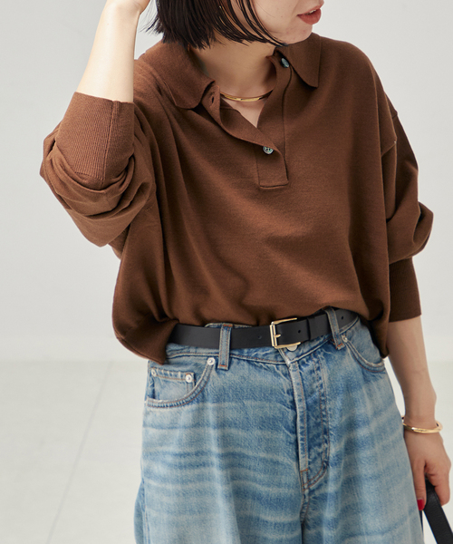 journal standard L'essage（ジャーナルスタンダードレサージュ）の「Washable/victria襟付プルオーバー（ニット/セーター・レディース・ベージュ/ネイビー/チャコールグレー・FREE）」の19枚目の写真