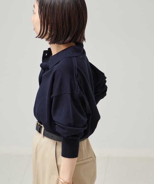 journal standard L'essage（ジャーナルスタンダードレサージュ）の「Washable/victria襟付プルオーバー（ニット/セーター・レディース・ベージュ/ネイビー/チャコールグレー・FREE）」の18枚目の写真