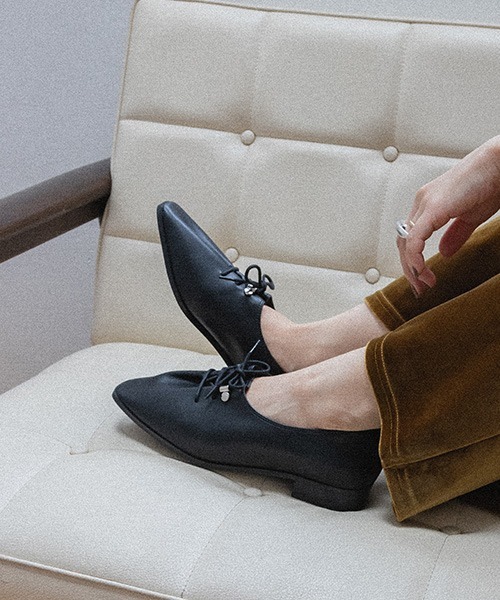 RANDA（ランダ）の「サステナブル 晴雨兼用 フロントタックシューズ（モカシン/デッキシューズ・レディース・ブルー/ブラック・LL/M/S/L）」の2枚目の写真