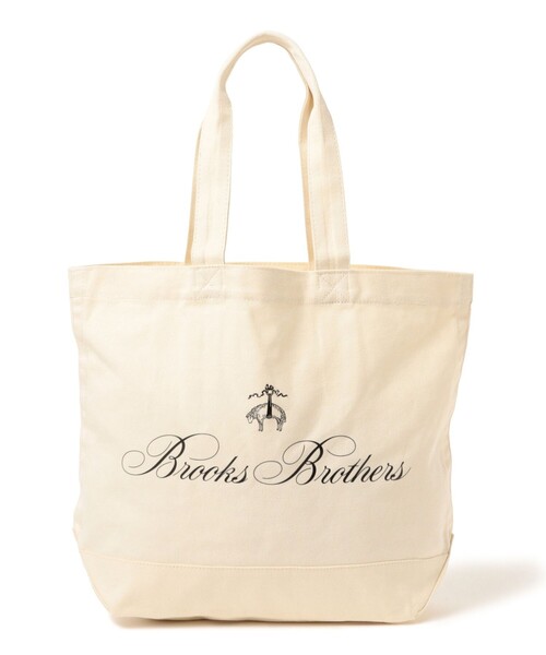 BEAMS F(ビームスエフ)の「Brooks Brothers / ロゴ トートバッグ(トートバッグ・メンズ・ホワイト/ネイビー・ONE SIZE)」の1枚目の写真