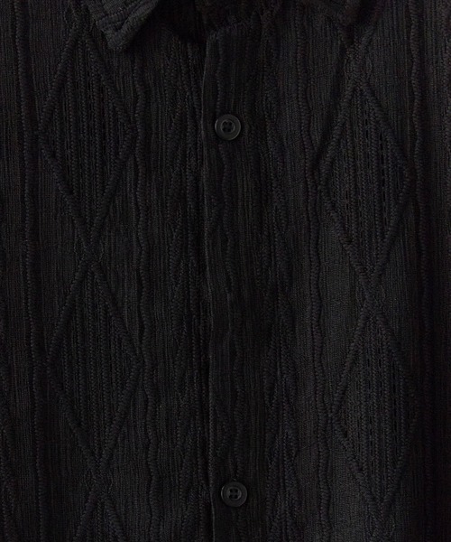 Theater code(シアターコード)の「Openwork Short-Sleeved Shirt / 透かし編み 半袖シャツ(シャツ/ブラウス・メンズ・ブラック/ホワイト・M/L)」の6枚目の写真