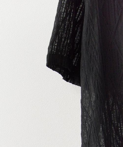 Theater code(シアターコード)の「Openwork Short-Sleeved Shirt / 透かし編み 半袖シャツ(シャツ/ブラウス・メンズ・ブラック/ホワイト・M/L)」の7枚目の写真