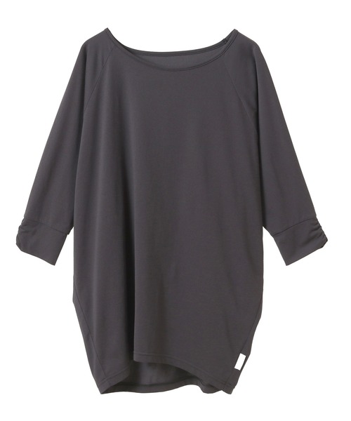 Julier Yoga and Relax(ジュリエヨガアンドリラックス)の「Julier (定番)ライトプライムハーフスリーブプルオーバー(Tシャツ/カットソー・レディース・ホワイト/ミント/チャコール・FREE)」の1枚目の写真