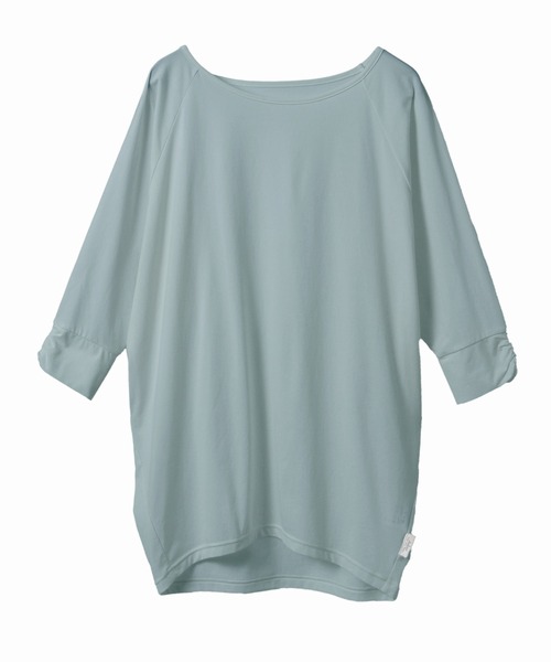 Julier Yoga and Relax(ジュリエヨガアンドリラックス)の「Julier (定番)ライトプライムハーフスリーブプルオーバー(Tシャツ/カットソー・レディース・ホワイト/ミント/チャコール・FREE)」の3枚目の写真