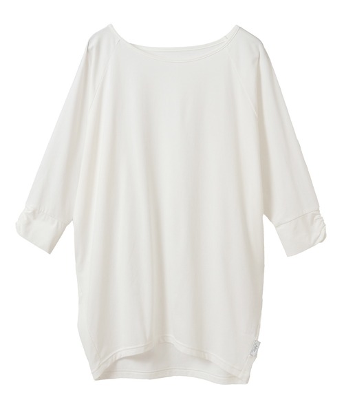 Julier Yoga and Relax(ジュリエヨガアンドリラックス)の「Julier (定番)ライトプライムハーフスリーブプルオーバー(Tシャツ/カットソー・レディース・ホワイト/ミント/チャコール・FREE)」の11枚目の写真