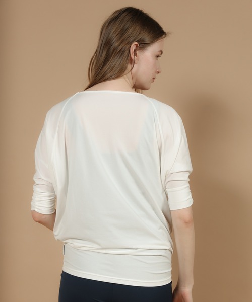 Julier Yoga and Relax(ジュリエヨガアンドリラックス)の「Julier (定番)ライトプライムハーフスリーブプルオーバー(Tシャツ/カットソー・レディース・ホワイト/ミント/チャコール・FREE)」の12枚目の写真