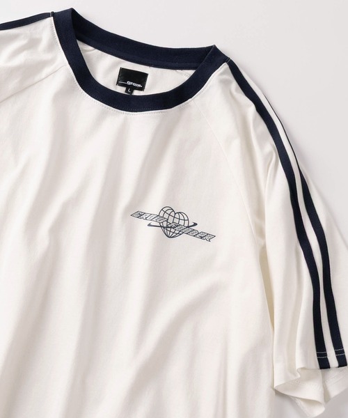 Stone *マリーナコットンTシャツ ロゴ入り 半袖 ホワイト 半袖 オーバーサイズド コットン Tシャツ Graffiti ストーン