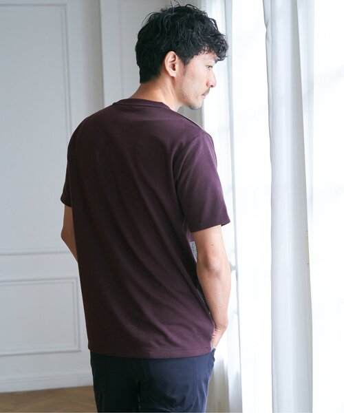 ikka(イッカ)の「ブロックスCHスエード切り替えTシャツ(Tシャツ/カットソー・メンズ・ホワイト/ライム/ブラック/ワイン・M/L/XL/S)」の8枚目の写真