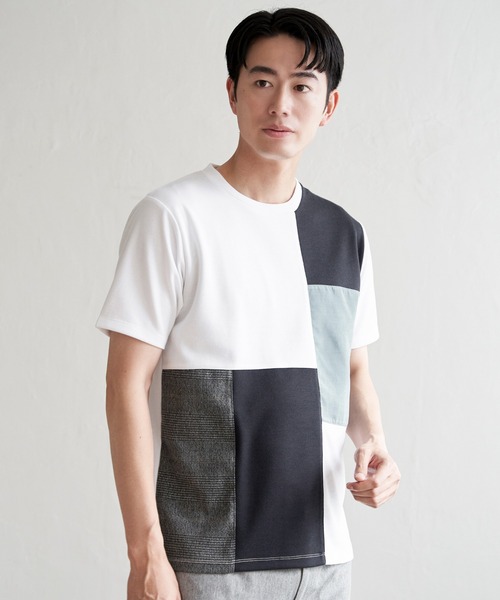 ikka(イッカ)の「ブロックスCHスエード切り替えTシャツ(Tシャツ/カットソー・メンズ・ホワイト/ライム/ブラック/ワイン・M/L/XL/S)」の17枚目の写真