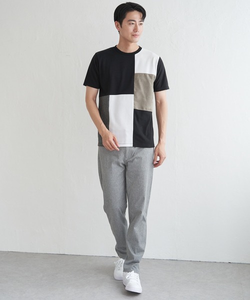 ikka(イッカ)の「ブロックスCHスエード切り替えTシャツ(Tシャツ/カットソー・メンズ・ホワイト/ライム/ブラック/ワイン・M/L/XL/S)」の18枚目の写真