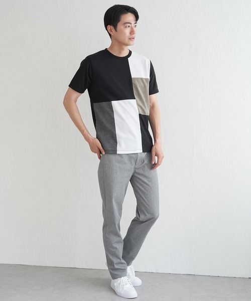 ikka(イッカ)の「ブロックスCHスエード切り替えTシャツ(Tシャツ/カットソー・メンズ・ホワイト/ライム/ブラック/ワイン・M/L/XL/S)」の19枚目の写真