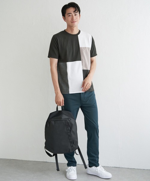 ikka(イッカ)の「ブロックスCHスエード切り替えTシャツ(Tシャツ/カットソー・メンズ・ホワイト/ライム/ブラック/ワイン・M/L/XL/S)」の22枚目の写真