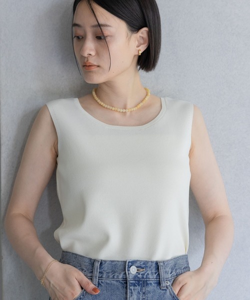 main story タンクトップ グレー タンクトップ ロング丈 ショート丈 無地[品番：II000010214