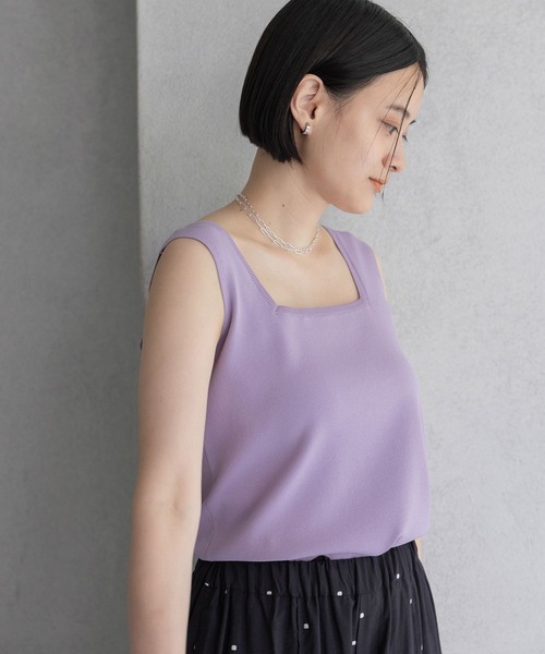 トップス AREND aquagarage ニットタンクトップ レディース 太ストラップ 春 夏