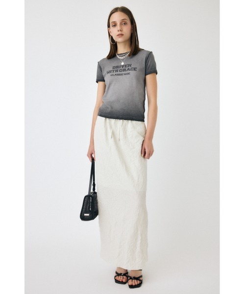 MOUSSY（マウジー）の「BLURRED LOGO Tシャツ（Tシャツ/カットソー・レディース・ライトブラック/ピンク/オフホワイト/ネイビー・FREE）」の7枚目の写真