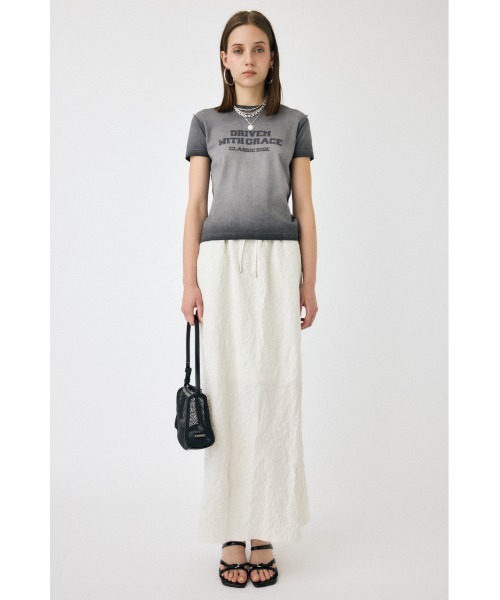 MOUSSY（マウジー）の「BLURRED LOGO Tシャツ（Tシャツ/カットソー・レディース・ライトブラック/ピンク/オフホワイト/ネイビー・FREE）」の8枚目の写真