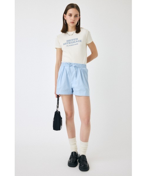 MOUSSY（マウジー）の「BLURRED LOGO Tシャツ（Tシャツ/カットソー・レディース・ライトブラック/ピンク/オフホワイト/ネイビー・FREE）」の15枚目の写真