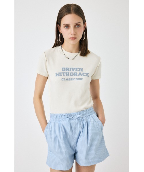 MOUSSY（マウジー）の「BLURRED LOGO Tシャツ（Tシャツ/カットソー・レディース・ライトブラック/ピンク/オフホワイト/ネイビー・FREE）」の17枚目の写真