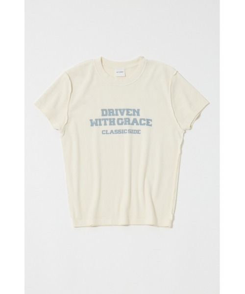 MOUSSY（マウジー）の「BLURRED LOGO Tシャツ（Tシャツ/カットソー・レディース・ライトブラック/ピンク/オフホワイト/ネイビー・FREE）」の19枚目の写真