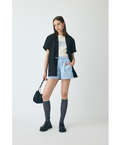 MOUSSY（マウジー）の「BLURRED LOGO Tシャツ（Tシャツ/カットソー・レディース・ライトブラック/ピンク/オフホワイト/ネイビー・FREE）」の20枚目の写真