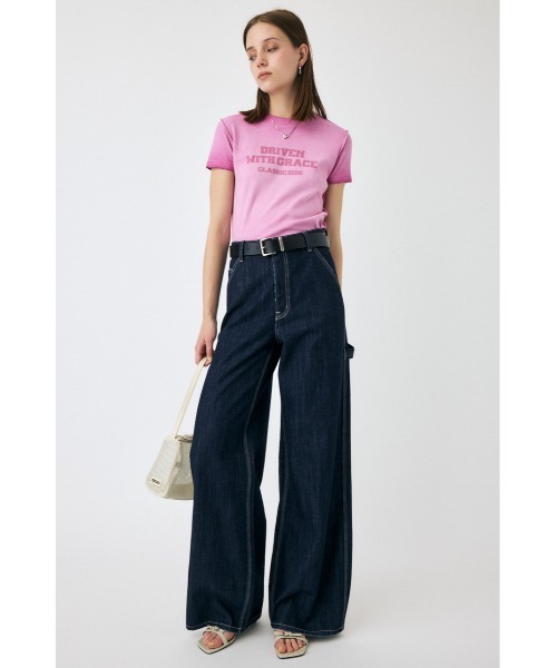 MOUSSY（マウジー）の「BLURRED LOGO Tシャツ（Tシャツ/カットソー・レディース・ライトブラック/ピンク/オフホワイト/ネイビー・FREE）」の22枚目の写真