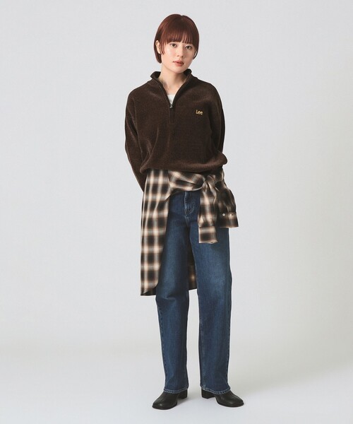 Ray BEAMS（レイビームス）の「Lee / Half Zip Sweat（スウェット・レディース・ブラウン/ネイビー・SMALL）」の9枚目の写真