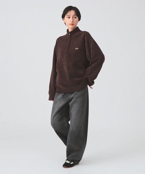Ray BEAMS（レイビームス）の「Lee / Half Zip Sweat（スウェット・レディース・ブラウン/ネイビー・SMALL）」の13枚目の写真
