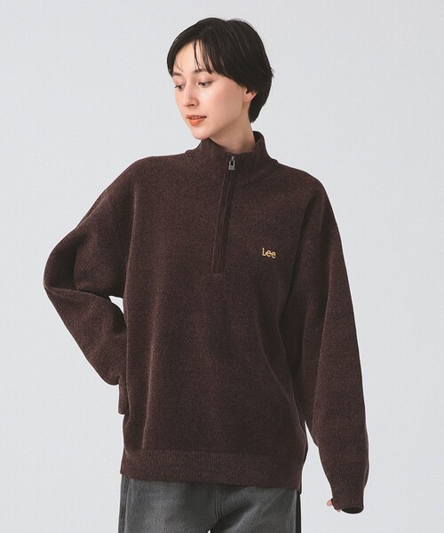 Ray BEAMS（レイビームス）の「Lee / Half Zip Sweat（スウェット・レディース・ブラウン/ネイビー・SMALL）」の14枚目の写真
