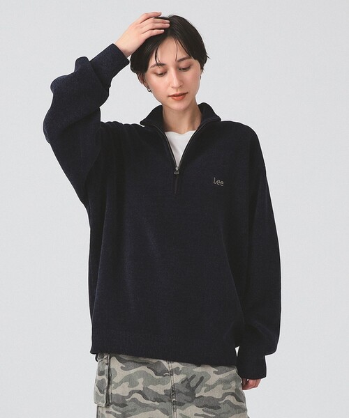 Ray BEAMS（レイビームス）の「Lee / Half Zip Sweat（スウェット・レディース・ブラウン/ネイビー・SMALL）」の20枚目の写真