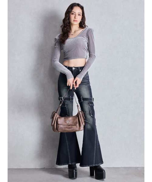 GYDA（ジェイダ）の「SymmetryGYDA ポケットBAG（ハンドバッグ・レディース・ブラウン/ブラック・FREE）」の5枚目の写真