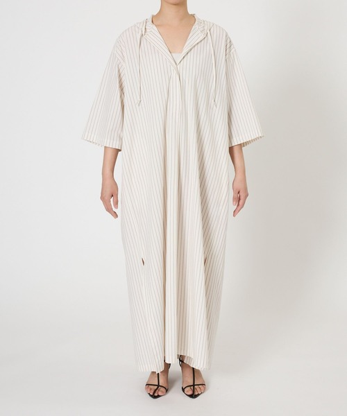 BABYLONE（バビロン）の「フーディシャツワンピース（シャツワンピース・レディース・ライトグリーン/オフホワイト・フリー）」の15枚目の写真