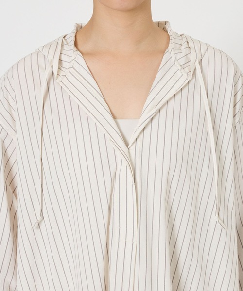 BABYLONE（バビロン）の「フーディシャツワンピース（シャツワンピース・レディース・ライトグリーン/オフホワイト・フリー）」の19枚目の写真