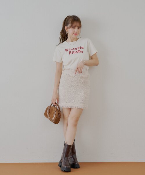 Chico（チコ）の「ツイードフリンジミニスカート（スカート・レディース・ピンク/ブラック/アイボリー・FREE）」の22枚目の写真