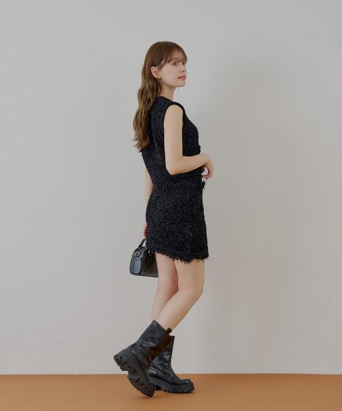 Chico（チコ）の「ツイードフリンジミニスカート（スカート・レディース・ピンク/ブラック/アイボリー・FREE）」の13枚目の写真