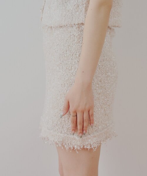 Chico（チコ）の「ツイードフリンジミニスカート（スカート・レディース・ピンク/ブラック/アイボリー・FREE）」の17枚目の写真