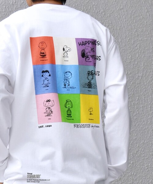 SHIPS any: SNOOPY コラボ 75th グラフィック プリント Tシャツ(ロンT