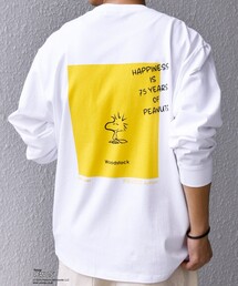 PEANUTS | SHIPS any: SNOOPY コラボ 75th グラフィック プリント Tシャツ(ロンT)◇(Tシャツ/カットソー)