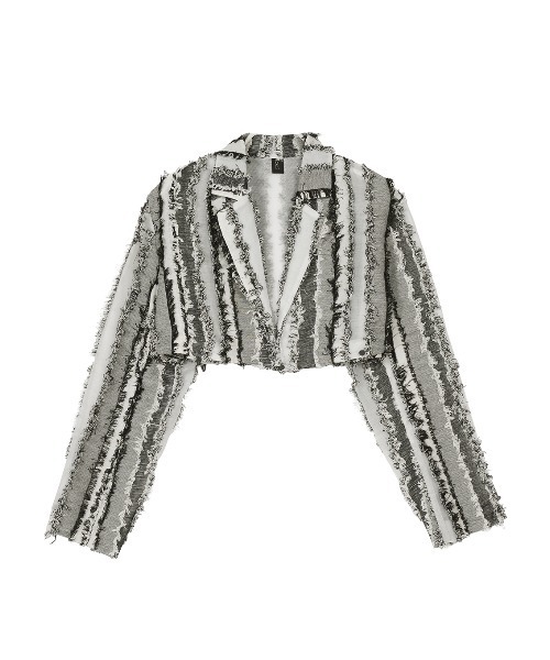 ELCHELE(エルチェレ)の「STRIPE JQ SEPARATE JACKET(テーラードジャケット・レディース・ホワイト/マルチ・FREE)」の12枚目の写真