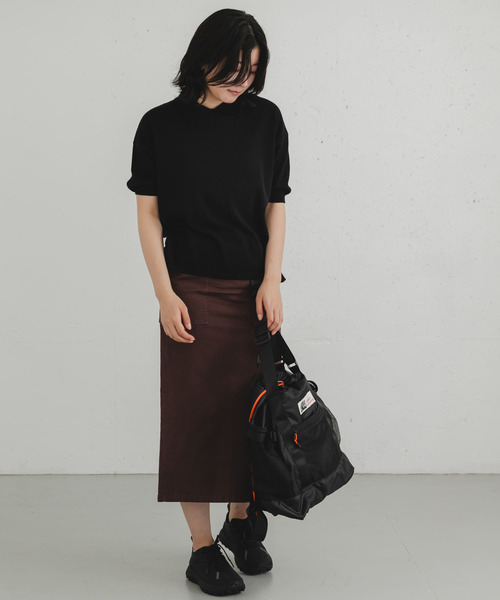 EKAL（エカル）の「ハーフスリーブニットポロシャツ（ニット/セーター・レディース・ブラック/グレー/レッド・ONE）」の15枚目の写真