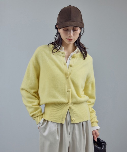 セール】カシミヤクルーネックニットカーディガン（カーディガン