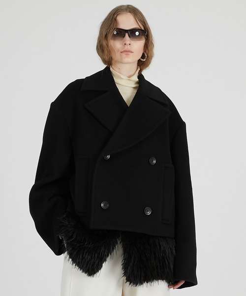 PRANK PROJECT（プランクプロジェクト）の「ファーレイヤードピーコート / Fur Layered Peacoat（ピーコート・レディース・グレー/ブラック・FREE）」の2枚目の写真