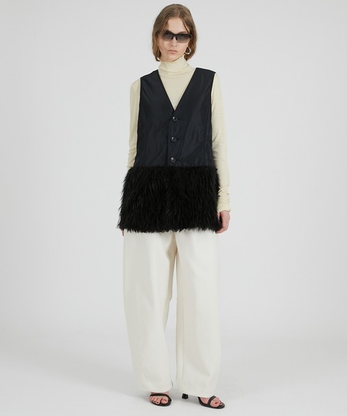 PRANK PROJECT（プランクプロジェクト）の「ファーレイヤードピーコート / Fur Layered Peacoat（ピーコート・レディース・グレー/ブラック・FREE）」の14枚目の写真