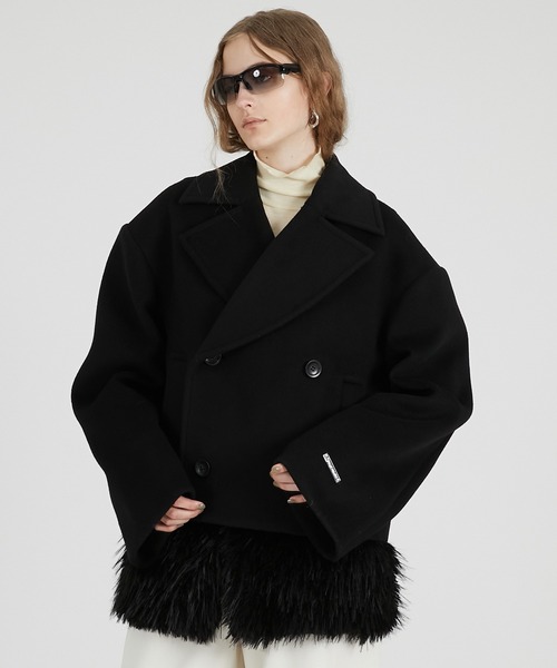 PRANK PROJECT（プランクプロジェクト）の「ファーレイヤードピーコート / Fur Layered Peacoat（ピーコート・レディース・グレー/ブラック・FREE）」の16枚目の写真