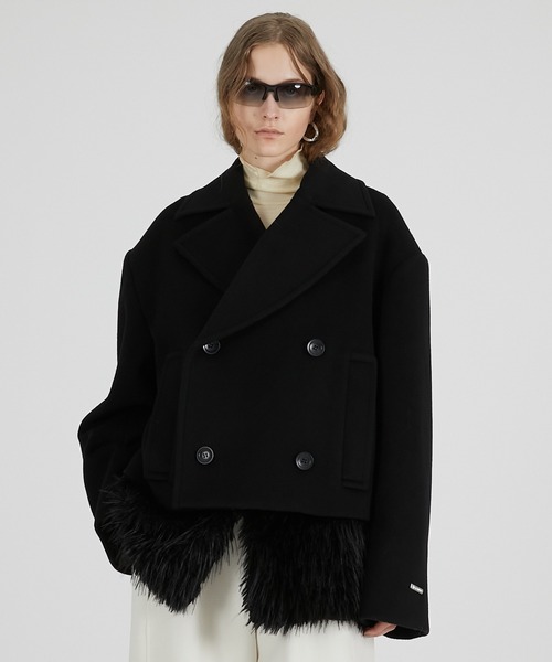 PRANK PROJECT（プランクプロジェクト）の「ファーレイヤードピーコート / Fur Layered Peacoat（ピーコート・レディース・グレー/ブラック・FREE）」の7枚目の写真