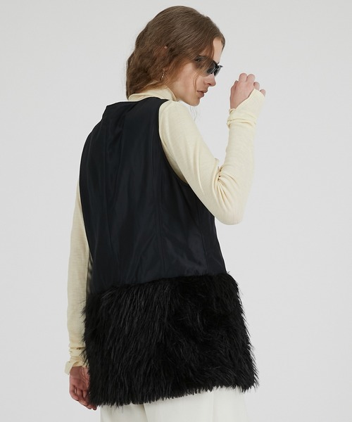 PRANK PROJECT（プランクプロジェクト）の「ファーレイヤードピーコート / Fur Layered Peacoat（ピーコート・レディース・グレー/ブラック・FREE）」の11枚目の写真