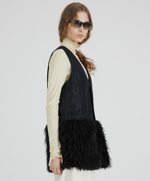 PRANK PROJECT（プランクプロジェクト）の「ファーレイヤードピーコート / Fur Layered Peacoat（ピーコート・レディース・グレー/ブラック・FREE）」の3枚目の写真