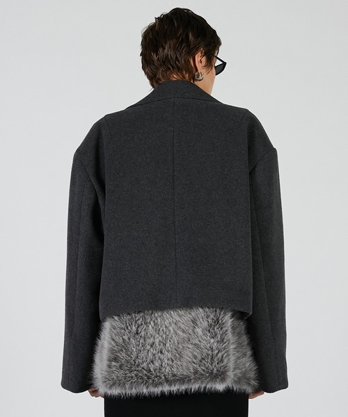 PRANK PROJECT（プランクプロジェクト）の「ファーレイヤードピーコート / Fur Layered Peacoat（ピーコート・レディース・グレー/ブラック・FREE）」の17枚目の写真