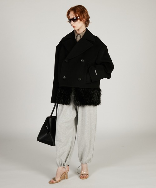 PRANK PROJECT（プランクプロジェクト）の「ファーレイヤードピーコート / Fur Layered Peacoat（ピーコート・レディース・グレー/ブラック・FREE）」の22枚目の写真